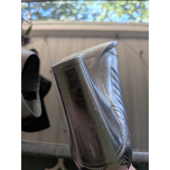 Antonio Melani Shoes Boot Womens 7.5 Black Leather Ankle Heel Western Rose Stamp - Picture 13 of 14